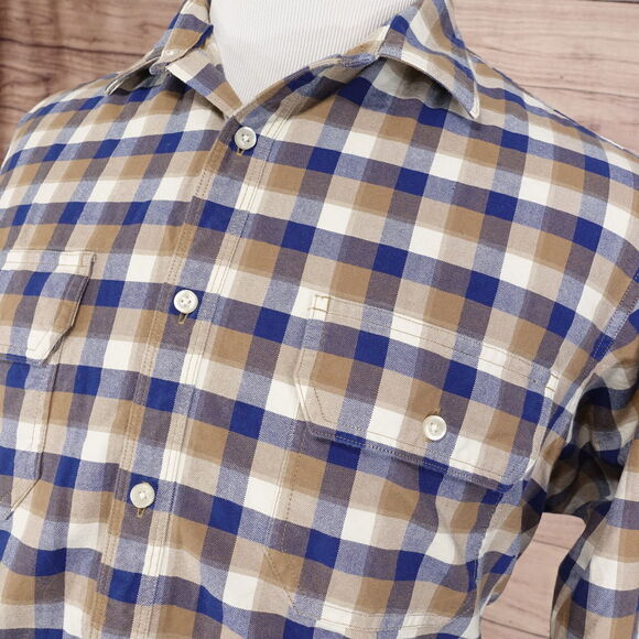 DANIEL CREMIEUX CLASSICS LONG SLEEVE CHECK BUTTON DOWN SHIRT MENS SIZE L LARGE - Picture 2 of 7